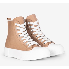 Brown sneakers on a high Natasha soles beige 1