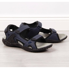 American Club W AM887B navy blue velcro sports sandals 1