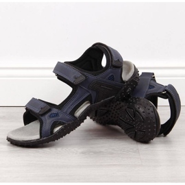 American Club W AM887B navy blue velcro sports sandals 2