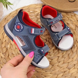 Velcro sandals American Club Jr AM825A navy blue 1