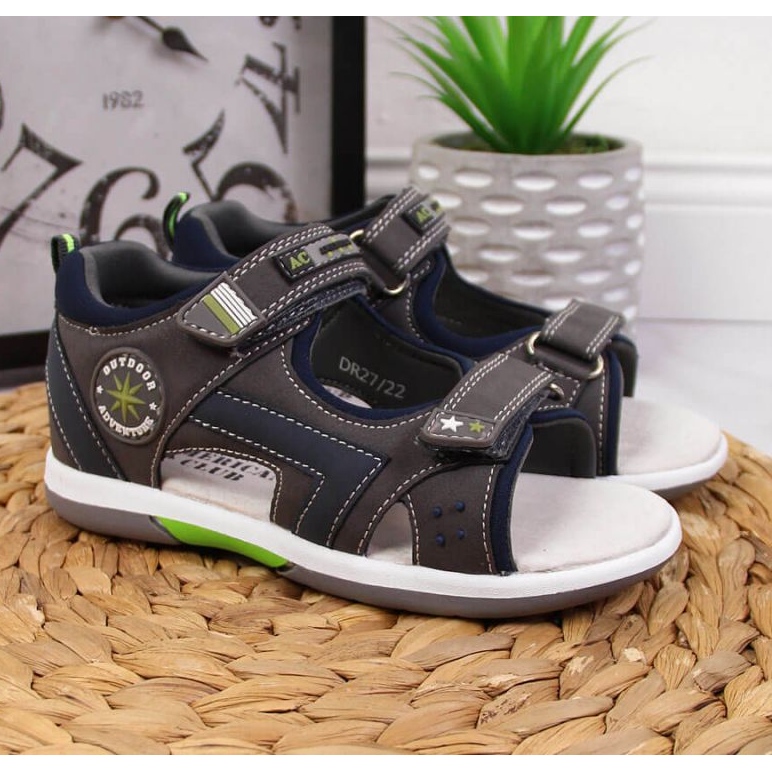 Velcro sandals American Club Jr AM891A gray 2