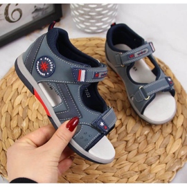 Velcro sandals American Club Jr AM891B navy blue 1 Velcro sandals American Club Jr AM891B navy blue 1
