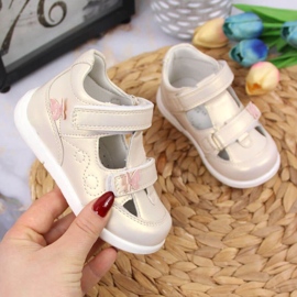 Velcro openwork shoes American Club Jr AM892A gold golden 1