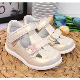 Velcro openwork shoes American Club Jr AM892A gold golden 2