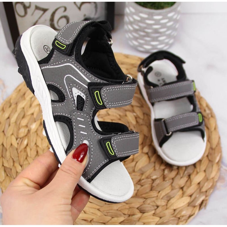 Velcro sandals Amyerican Club Jr. AM893B gray 1