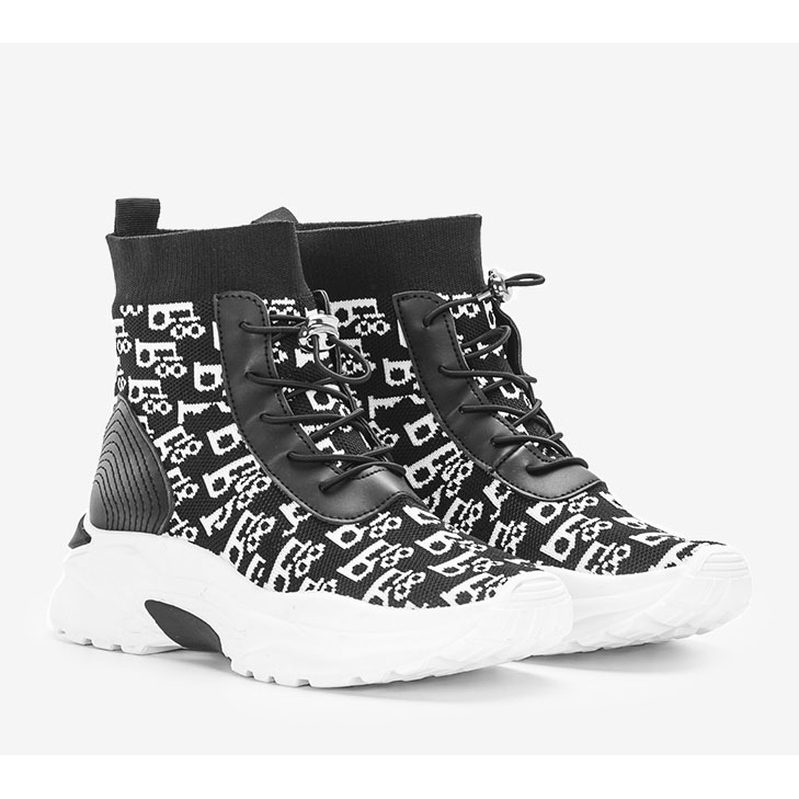 Erma women's black sneakers white 1