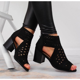 T.Sokolski W SCA158 open-work sandals black 2