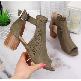 Openwork sandals T.Sokolski W SCA159B khaki 1