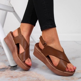 Brown Wedge Sandals Filippo W PAW349B 2