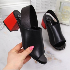 Leather sandals with an elastic band Filippo W PAW352 black 1