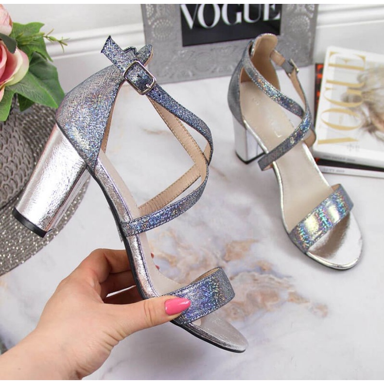 Sandals on the post Filippo W PAW355A silver 1