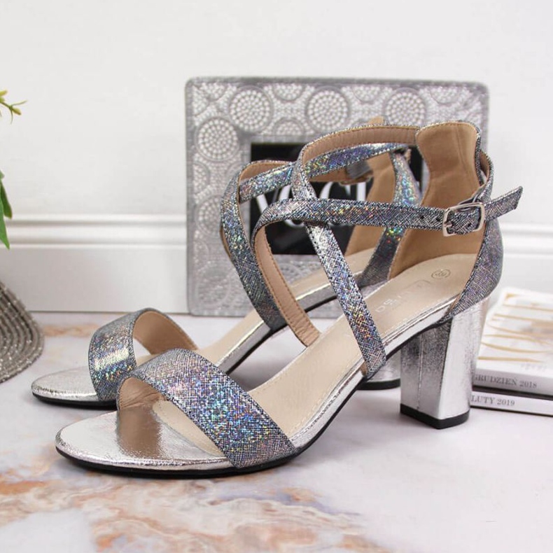 Sandals on the post Filippo W PAW355A silver 2