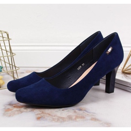 Pumps on the post suede Sergio Leone W SK39Y navy blue 2