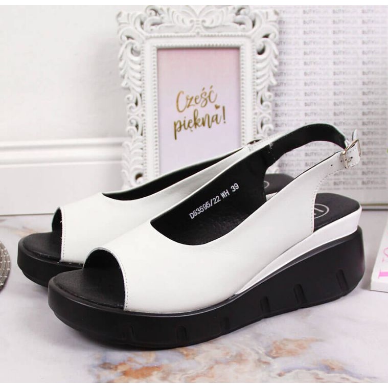 Leather sandals on the wedge Filippo W PAW360A white 2