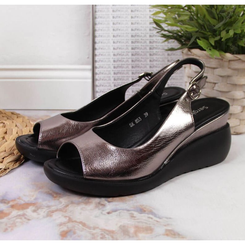 Sergio Leone W SK368B wedge sandals silver 2