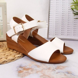 Sandals on the wedge Sergio Leone W SK376B white 2