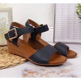 Wedge sandals Sergio Leone W SK376C navy blue 2