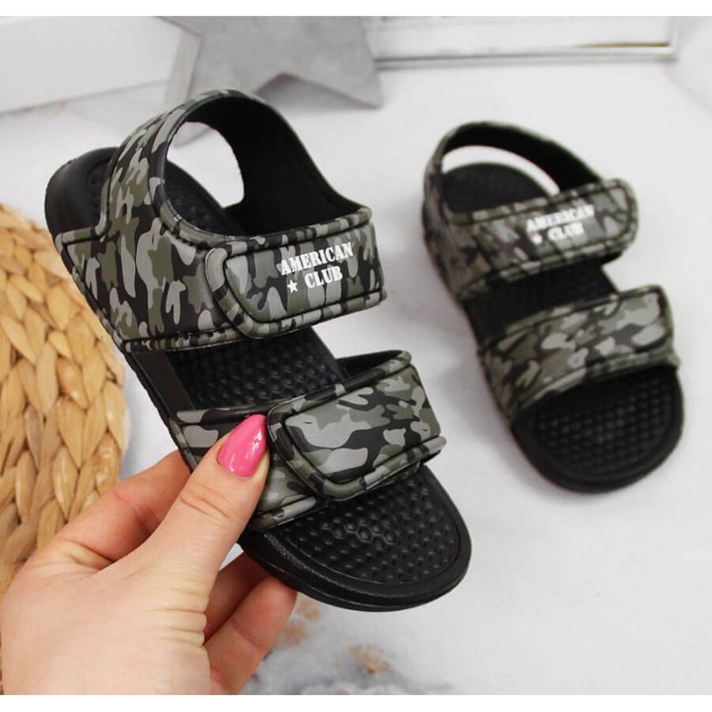 Velcro foam sandals American Club Jr AM881A camo green 1