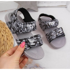 Velcro foam sandals American Club Jr AM881B gray 1