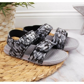 Velcro foam sandals American Club Jr AM881B gray 2