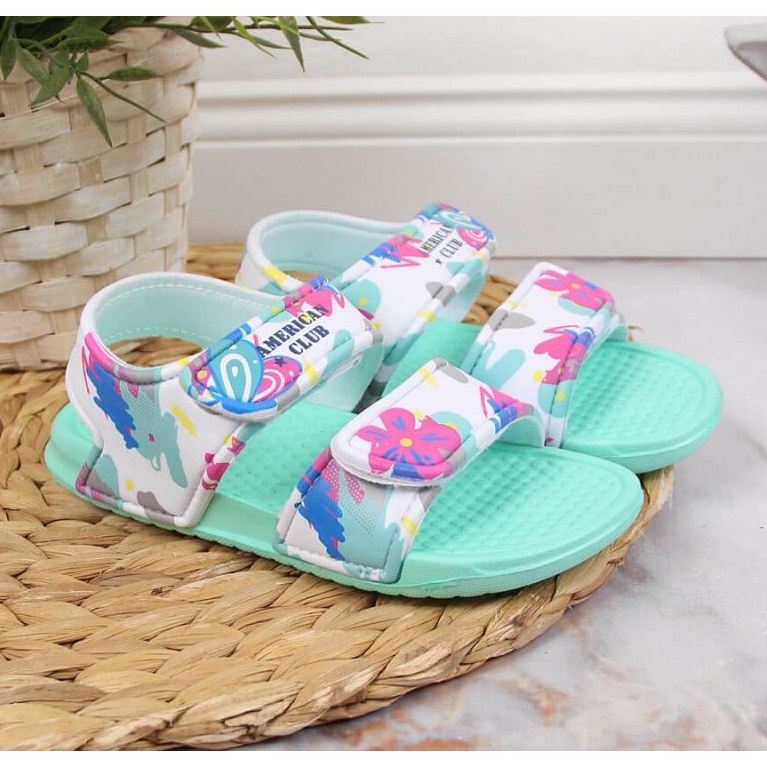 Velcro foam sandals American Club Jr AM882B mint blue 2