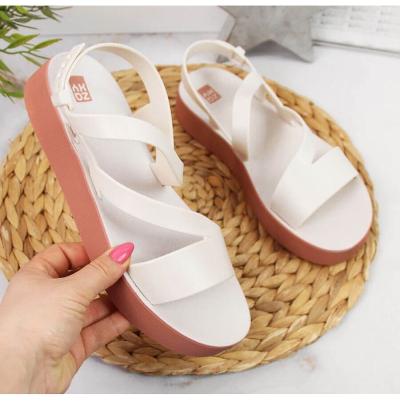 Isostar Zaxy W JJ285053 cream rubber roman sandals beige ecru 1