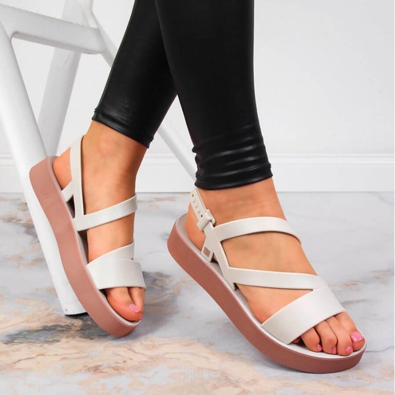 Isostar Zaxy W JJ285053 cream rubber roman sandals beige ecru 2