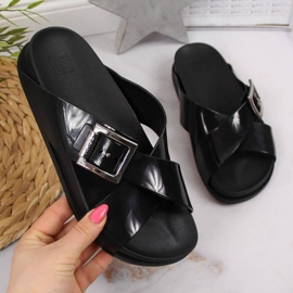 Meliski Zaxy JJ285055 black beach slippers 1