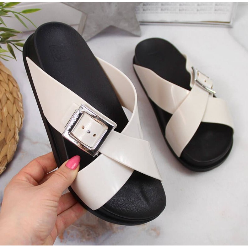 Meliski Zaxy W JJ285057 cream slippers ecru 1