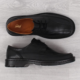 Black leather shoes for men Łukbut 947 1