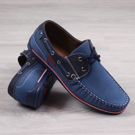 Gregor blue men's leather loafers 1