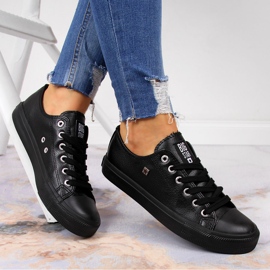 Black eco leather low sneakers Big Star V274871 2