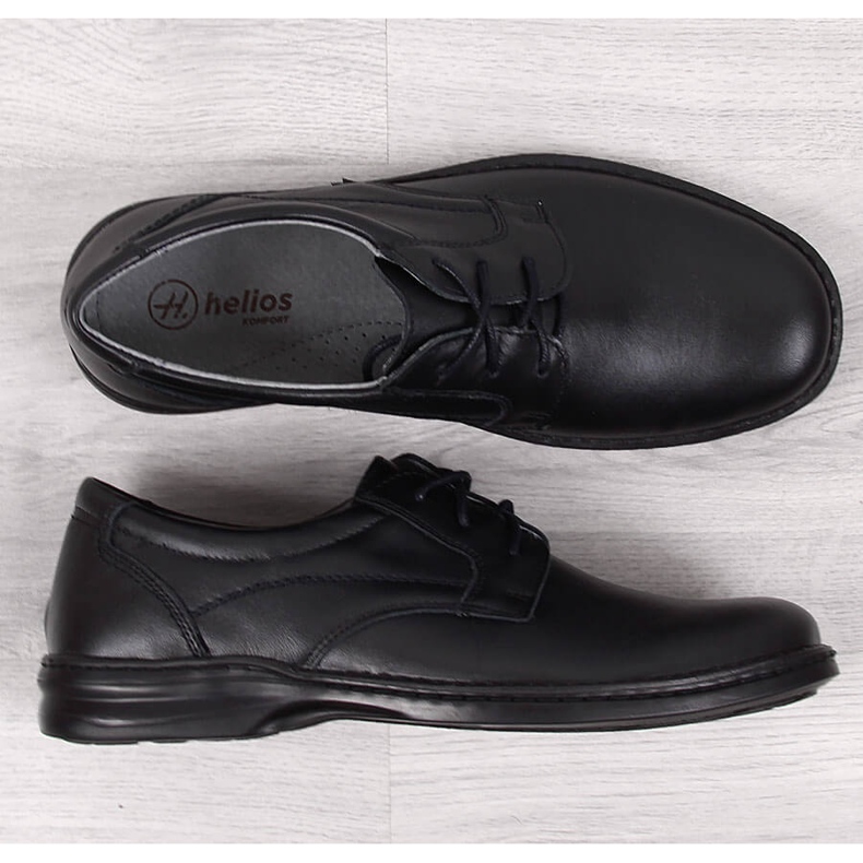 Comfortable leather men's shoes black Helios 872 1