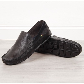 Black Gregor men's leather loafers 1