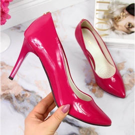 Pumps on a stiletto heel lacquered fuchsia Juma pink 1