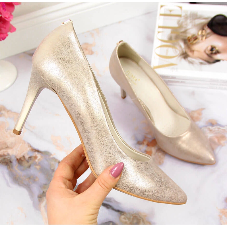Juma shiny gold heels golden 1