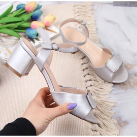 Silver sandals on the post by Sergio Leone beige 1