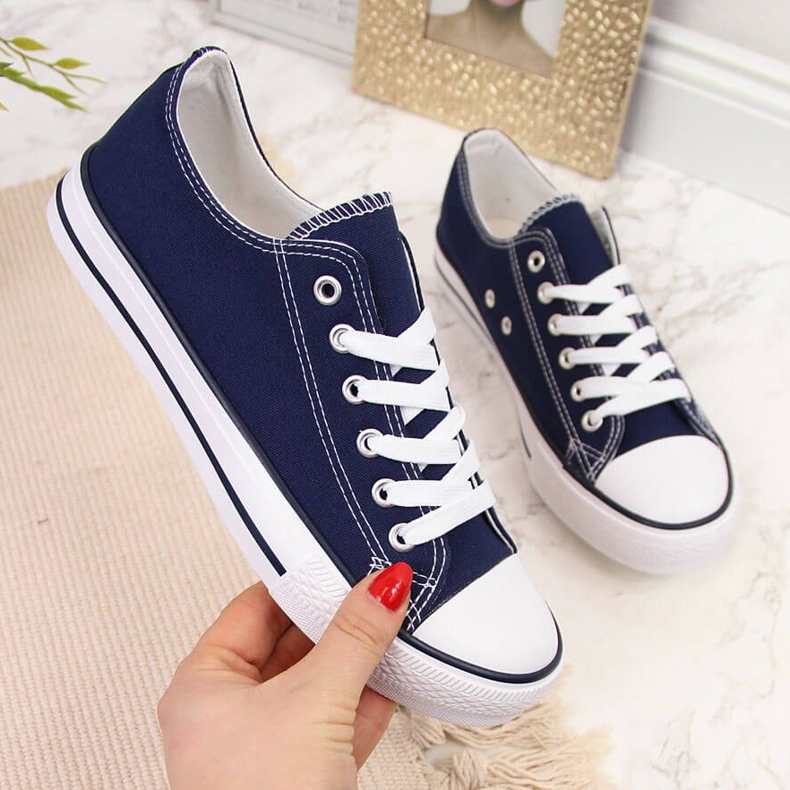 Atletico navy blue low sneakers 2 Atletico navy blue low sneakers 2