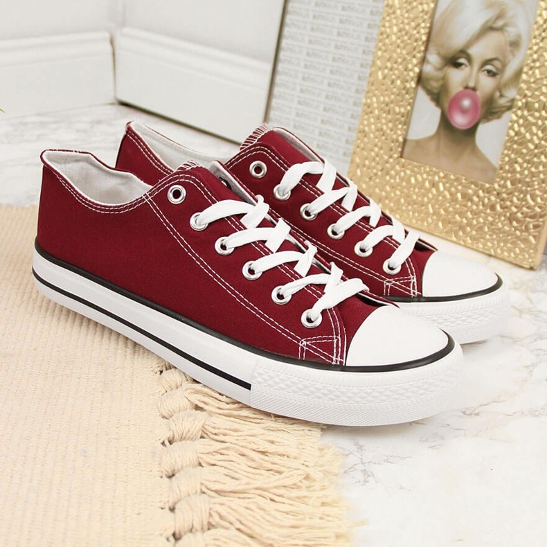 Atletico maroon low sneakers red 1