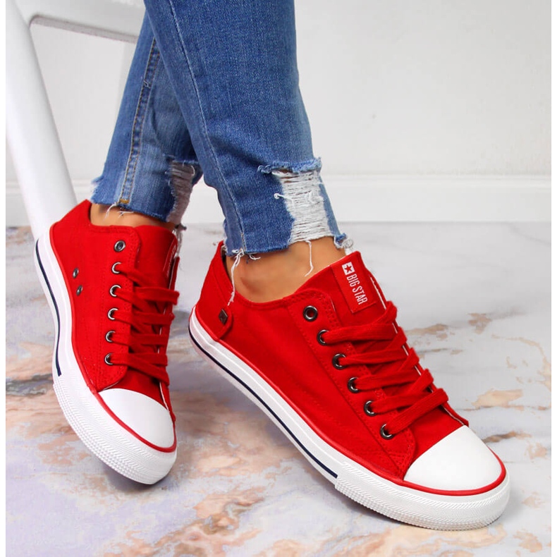 Red sneakers low red Big Star DD274339 2