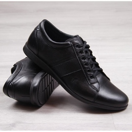 Black Men's leather casual shoes Gregor 2063 1