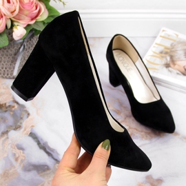 Pumps on the post black Monique suede 1 Pumps on the post black Monique suede 1