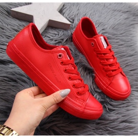 Low-top eco leather red sneakers Cross Jeans DD2R4032 2