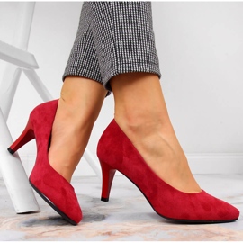 Red Sergio Leone suede pumps 1