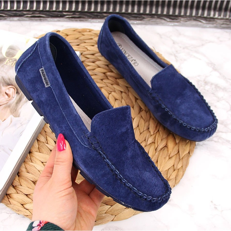 Women's navy blue Vinceza loafers 2 Women's navy blue Vinceza loafers 2