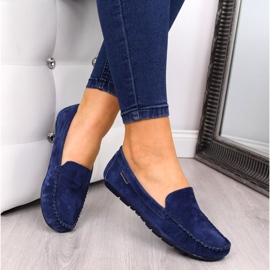 Women's navy blue Vinceza loafers 1