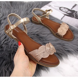 Women's flat gold sandals T.Sokolski golden 2