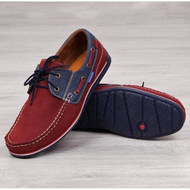 Men's casual leather loafers burgundy Gregor red 2