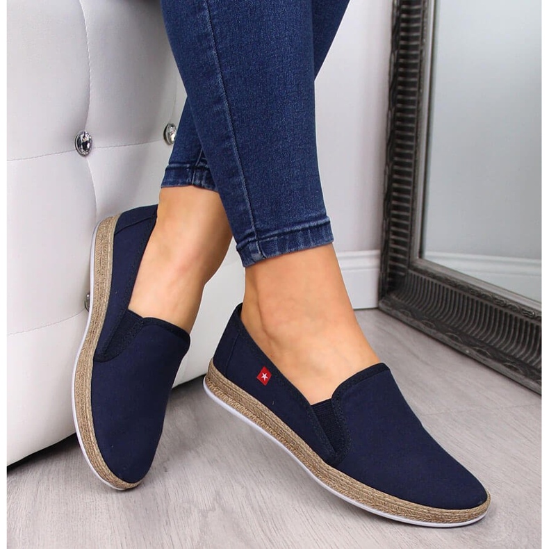 Women's espadrilles slip on navy blue Big Star FF276036 1