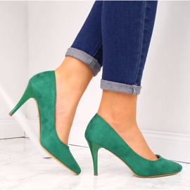 Pumps on a suede green Sergio Leone stiletto 1 Pumps on a suede green Sergio Leone stiletto 1